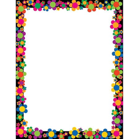 Barker Creek Neon Flower Power Computer Paper, 50 sheets/Package 730